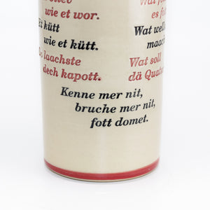 Kölsch-Stange / Kölschglas aus Ton "Kölsches Grundgesetz"